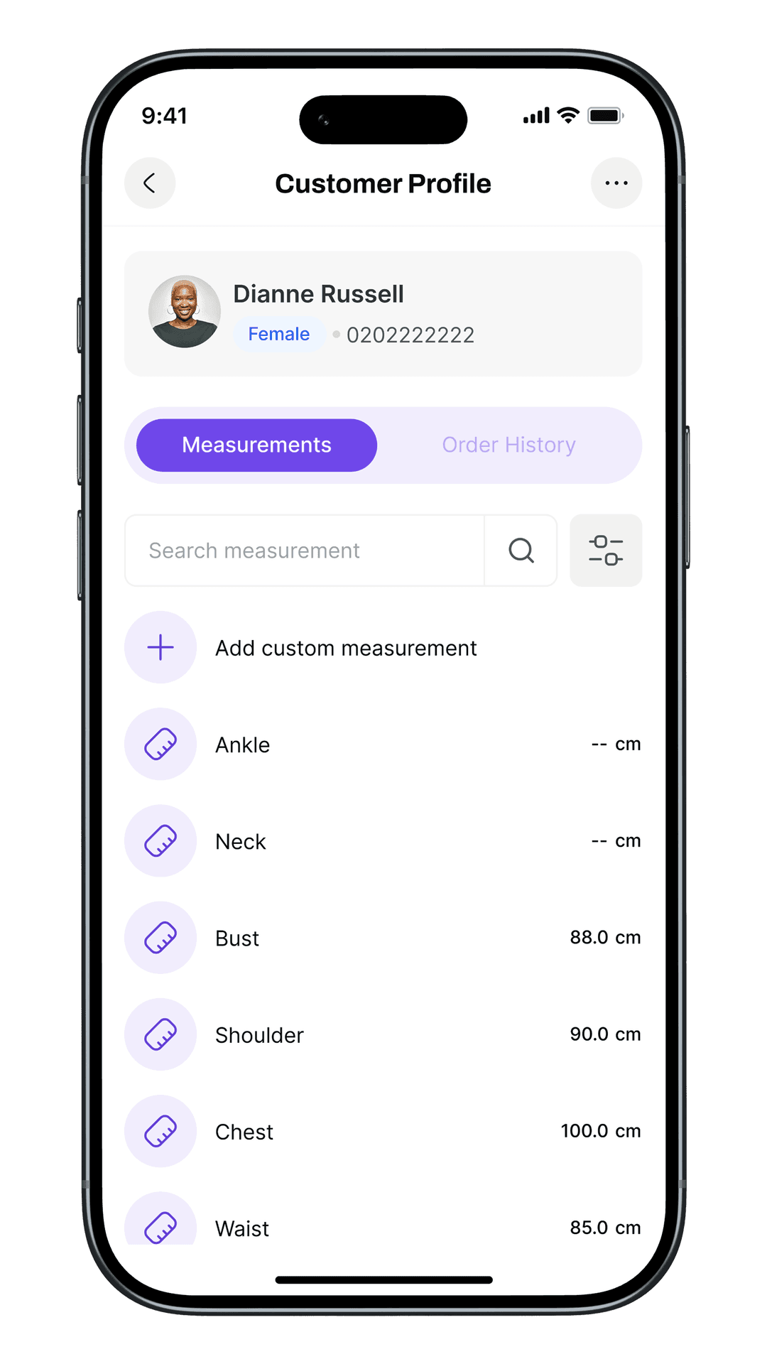 Customer & measurements CRM